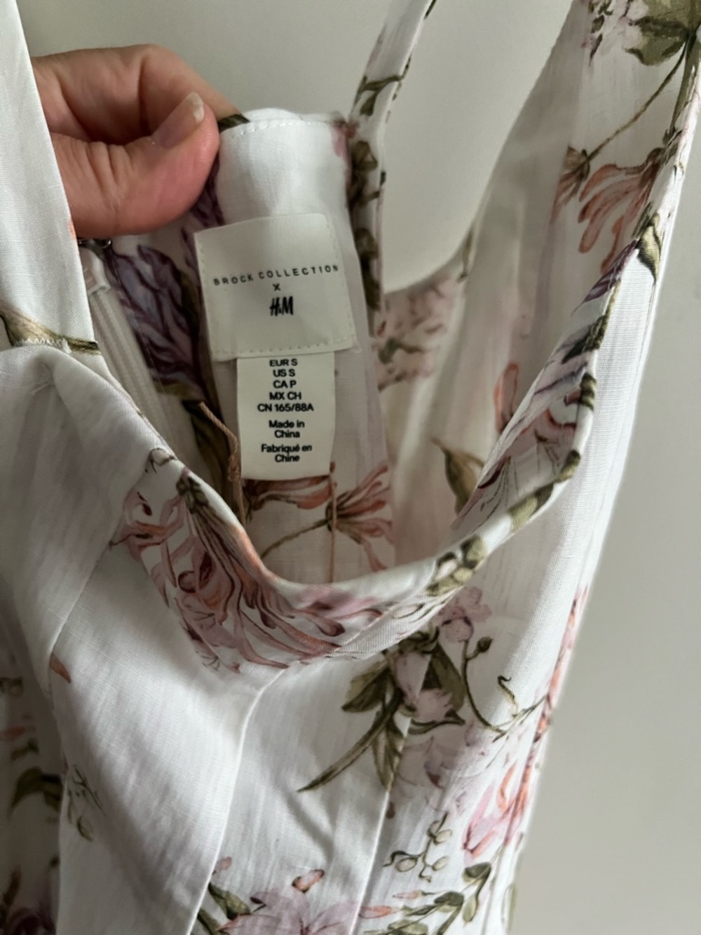🌸✨ H&M x Brock Collection Floral Criss Cross Back Midi Dress Cream Size S NWT - Picture 12 of 16